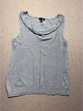 Banana Republic Grey Cotton Viscose Cowl Neck Knit Sweater Tank Top Size Medium